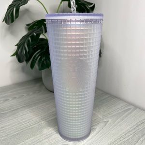 Starbucks Unicorn Iridescent White Soft Touch Grid Tumbler Cup Venti 2022